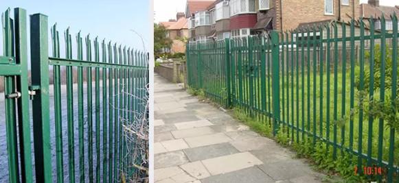 PVC Coated Mid Steel Metal Palisade Fencing W Pale 65mm High Rigidity
