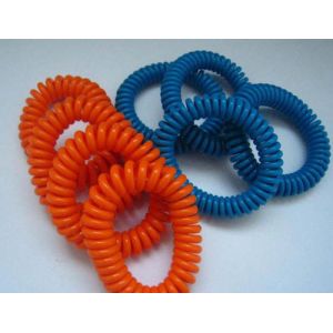  Hand wrist coil spiral stretchable band key chain coils solid orange blue custom colors Manufactures