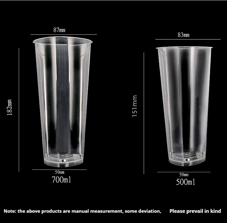 Fashion New Triangle Shaped Disposable Clear 500ml 700ml PP Cold Drink Bubble Milk Tea Boba Disposable Plastic Cups with Logo