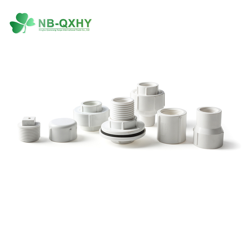 1/2&quot;-2&quot; Inch PVC Female/Male Tank Back Nut Thread Water Connector with White Brown