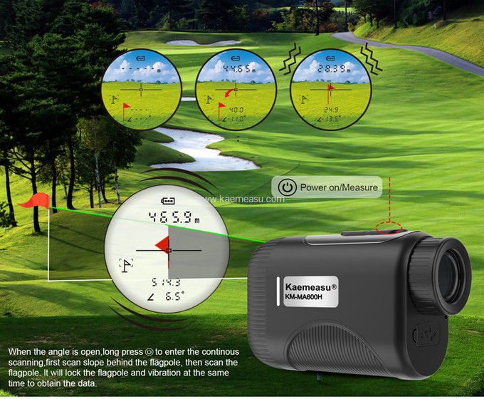 kaemeasu Mini Laser Rangefinder Rechargeable Golf Range Finder With Magnetic Adsorption MA1200