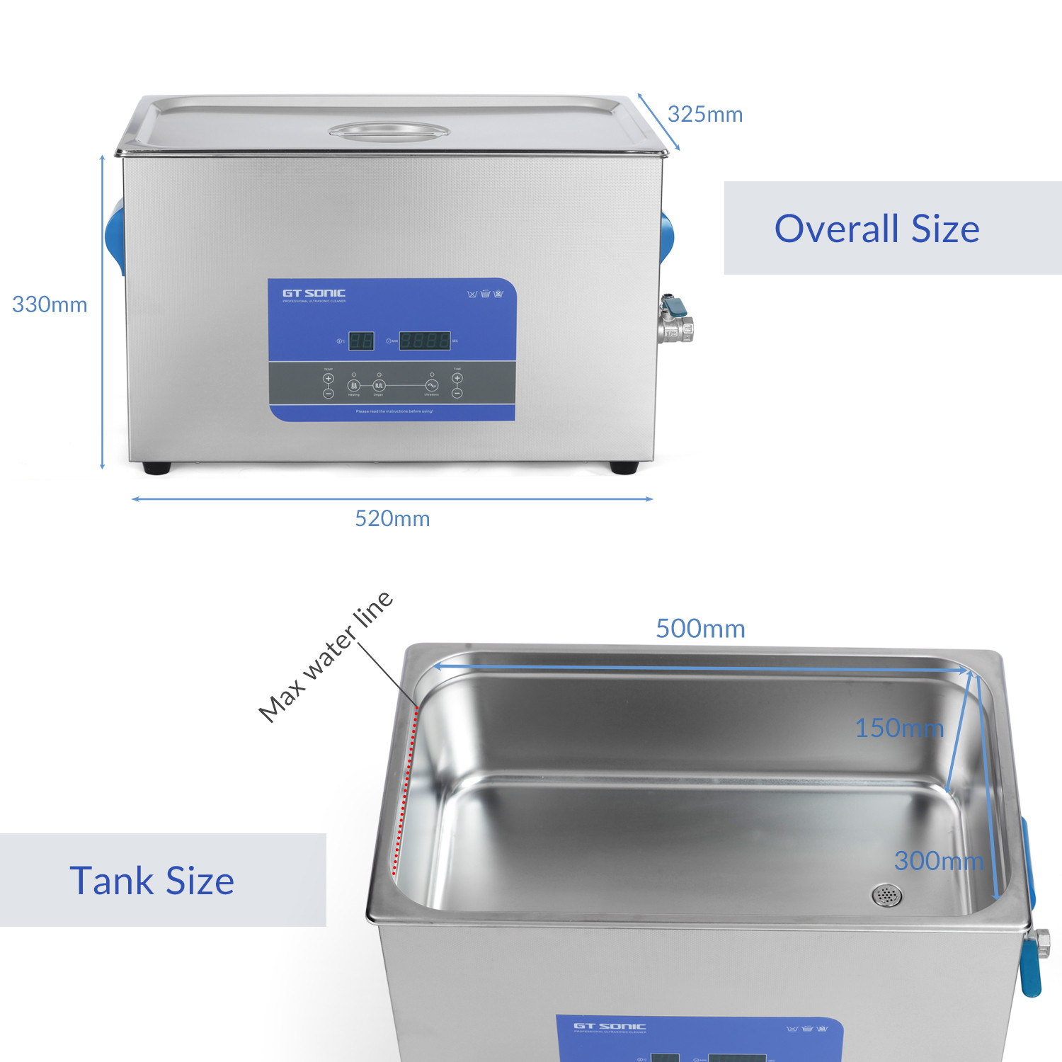 20L 40KHz Vegetable Cleaner Device With Digital Timer Heater For Instruments Industrial Parts