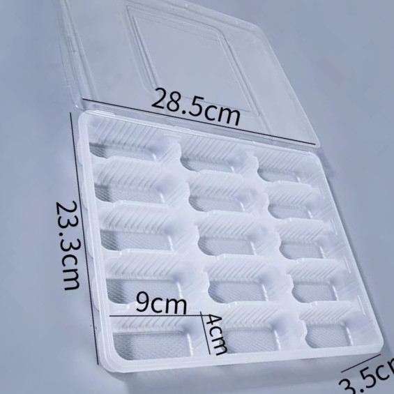 Plastic Dumpling Freezer Tray Packaging Lining Frozen Food Packaging Disposable Dumpling Tray with Lids