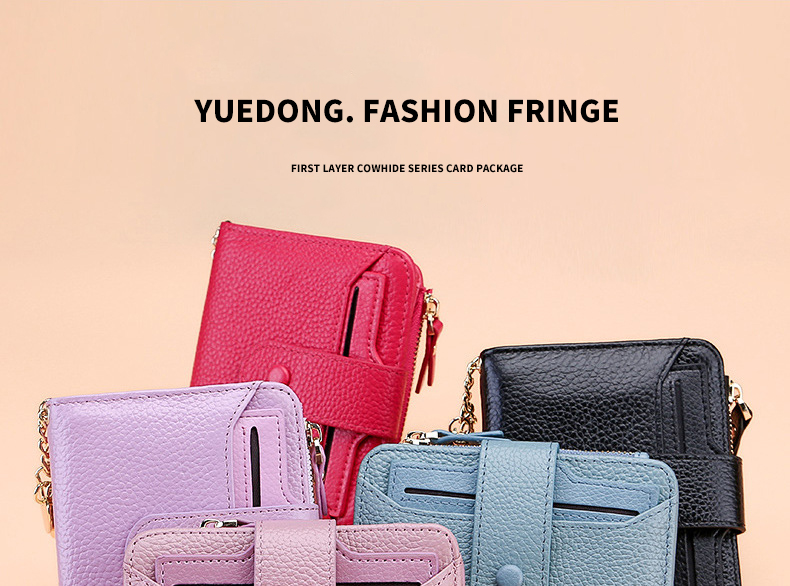 PU Leather Lady Purse ID Window Card Sleeve Wallet Bifold Short Wallet with Custom Logo