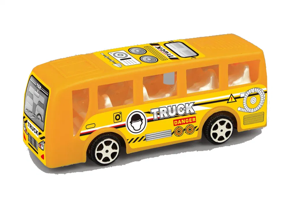 Hot-Selling Inertia Toy Automobile Friction Drive Bus Inertia Zhongba Automobile Toy Yellow OPP Bag OEM