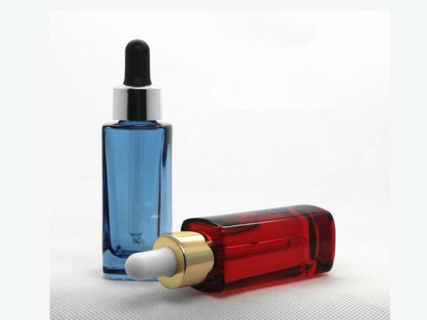 ES-318 square glass essential oil bottle & bulb dropper pipettes/closures