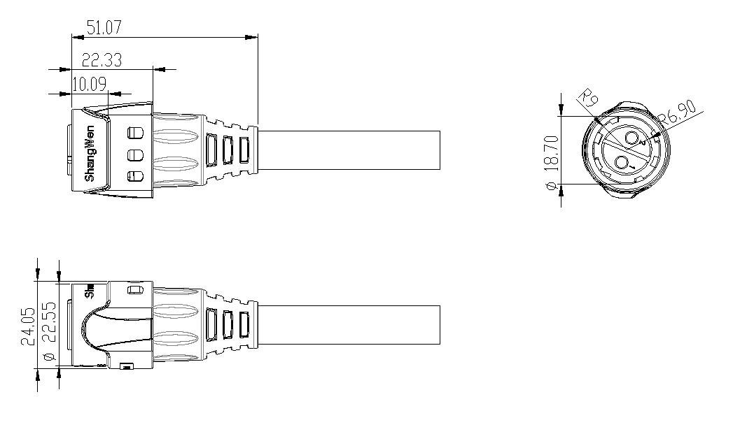 Industrial 2 Pin Connector Outdoor M19 Female Connector Electrical