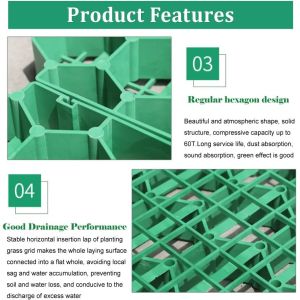 Permeable Grass Pavers Grid Flat-Interlocked,HDPE Plastic Shed Base For