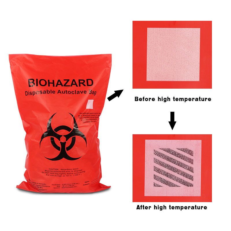Drawstring HDPE Autoclavable Biohazard Garbage Bags For Hospital