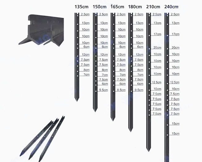 1.32kg/M Y Post Metal Star Pickets 2400mm Hot Dipped Galvanized