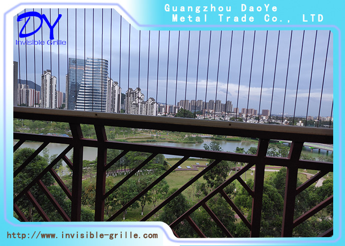 Unobstructed Balcony Safety Barrier Invisible Grilles For Burglar Alarm