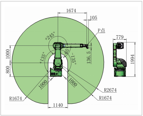 Painting robot for furniture, metal, hardware, GR6100-2700 payload 10kg reach 2674mm