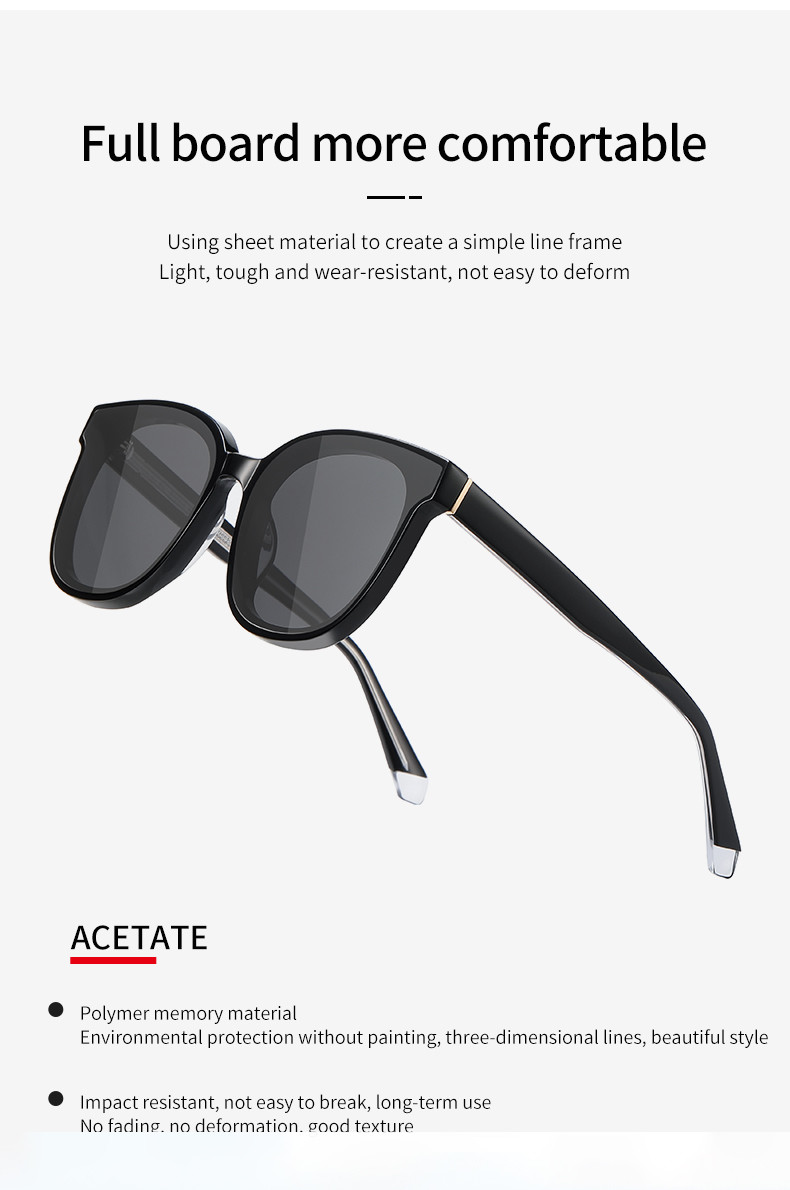 Retro Round Acetate Sunglasses Women UV400 Protective Glasses