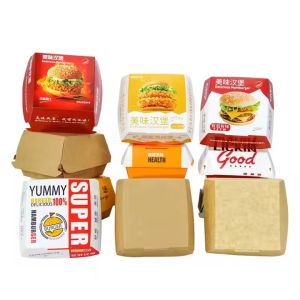 Recyclable Biodegradable Clamshell Burger Boxes Eco-Friendly Bagasse Fast Food