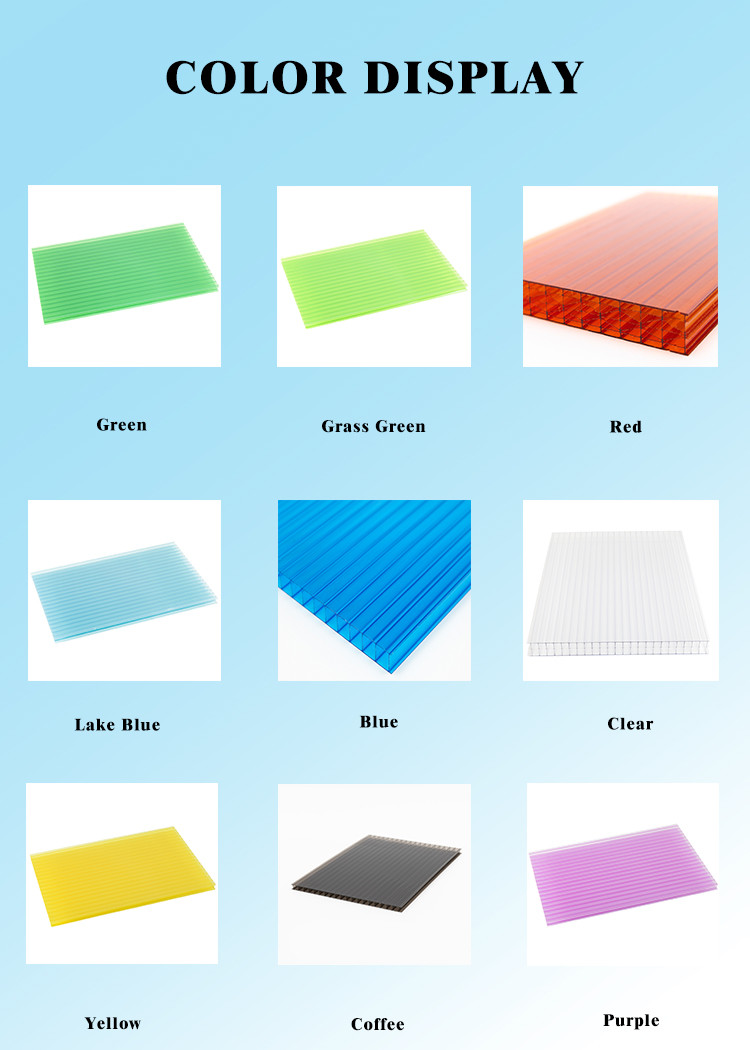 25mm 16mm 4mm Twin Wall Polycarbonate Sheet For Greenhouse