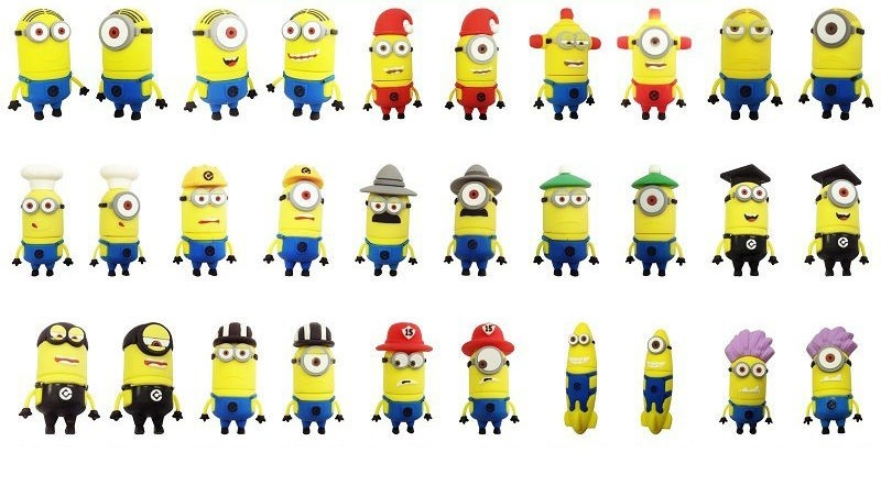 Cute Shaped Minions Cartoon Character PVC Usb Flash Drive USB 2.0 And 3.0