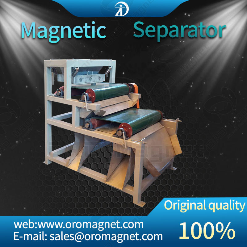 Dry Process High Intensity Belt Type Magnetic Separator With Double Rollers by Conveyor