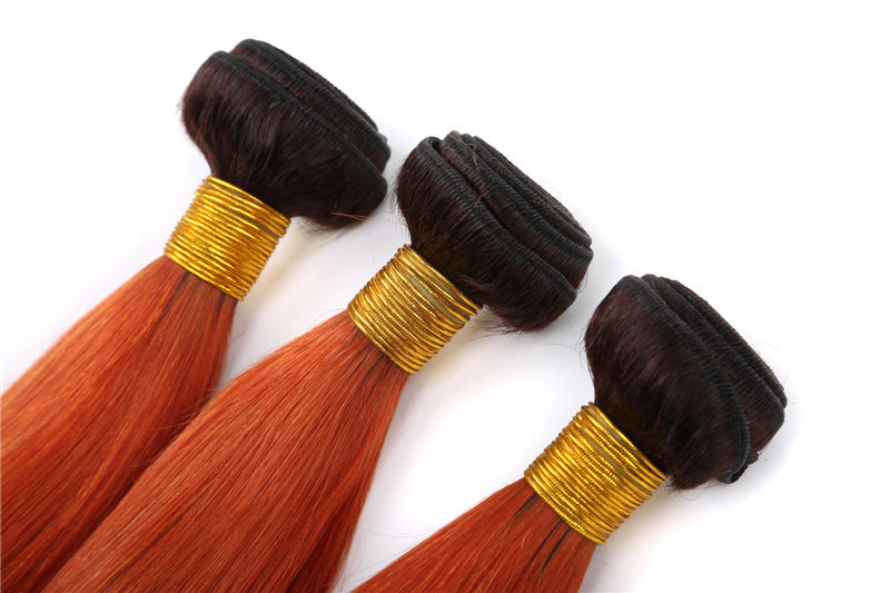 12-24 Inches Ombre Color 1B/350 Straight Hair Weft Brazilian Hair No Tangle No Shedding