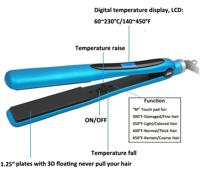 29-42W Straightening Curling Iron Ceramic Flat Iron Hair Straightener
