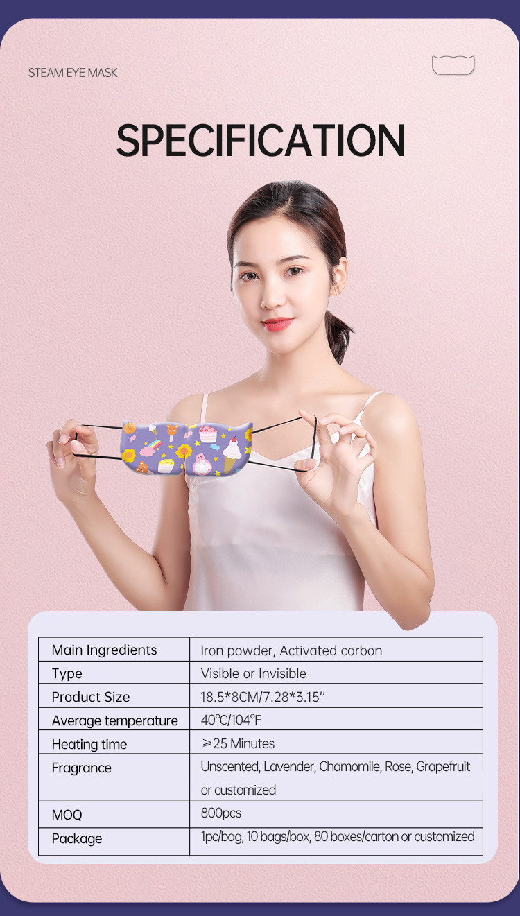 Self Heating Eye Warm Compress Mask ODM Heated Sleep Eye Mask