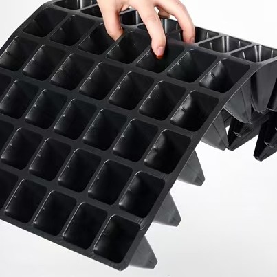 Lightweight Pet Rice 98 Cell Seed Tray Plastic Seed Germination Tray For Farm