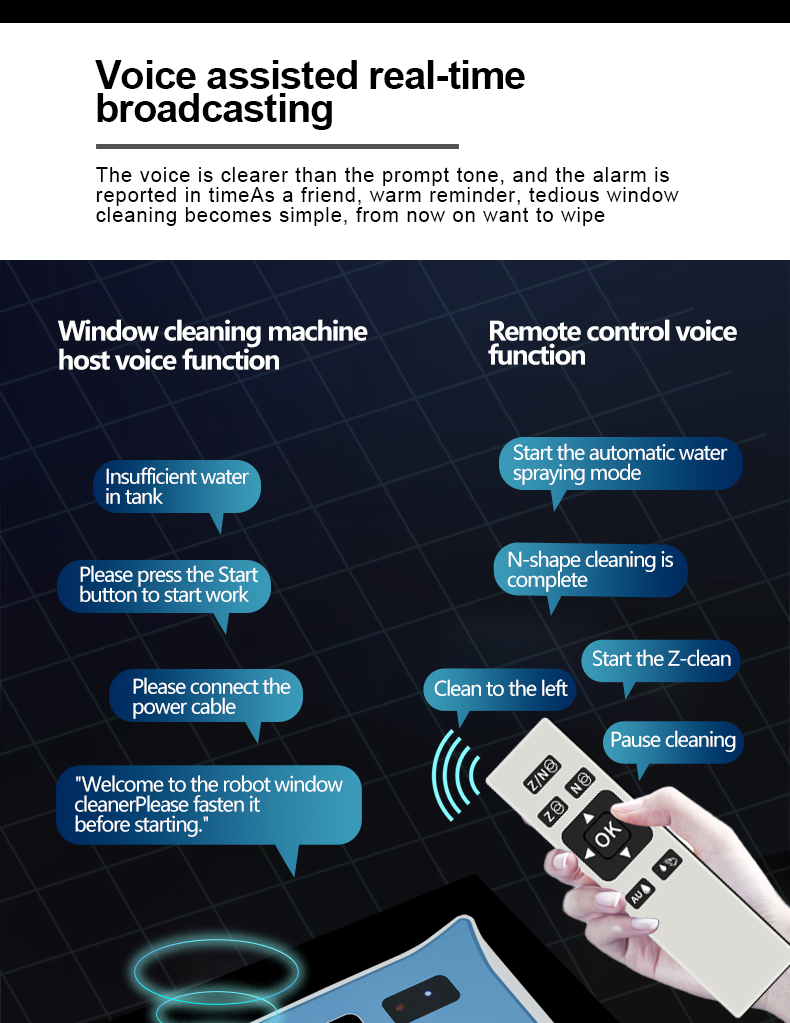 Smart Window Cleaner Robot With Tuya App Control And Anti Falling Safety Features