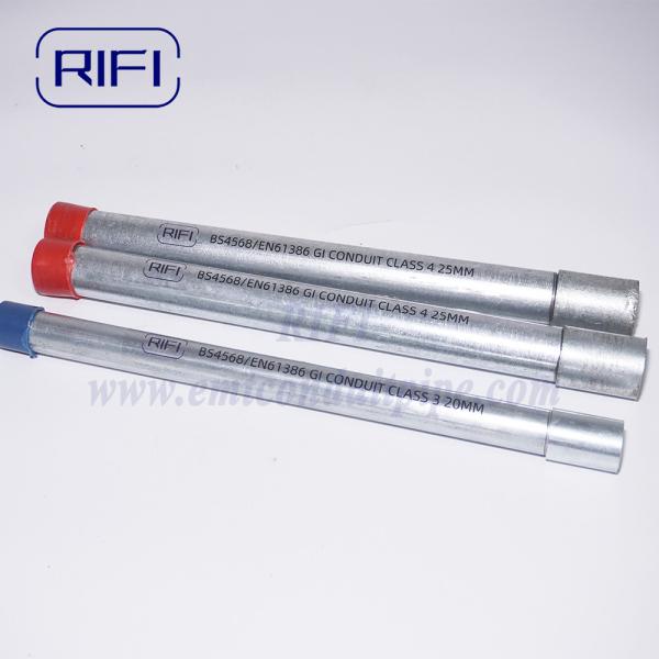 BS4568 HDG Electrical GI Cable Conduit With Metric Thread Steel Coupler &