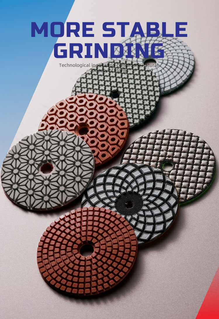 Customized Colors 3 Step Resin Bond Stone Polishing Pads for High Grinding Efficiency