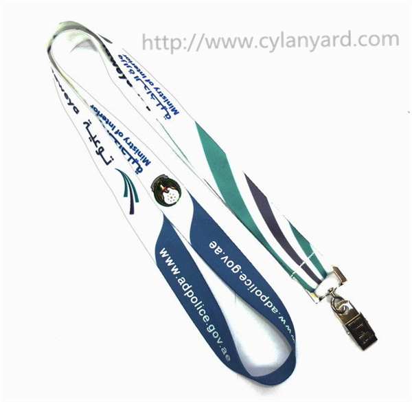 Flat sublimation lanyard with bulldog clip