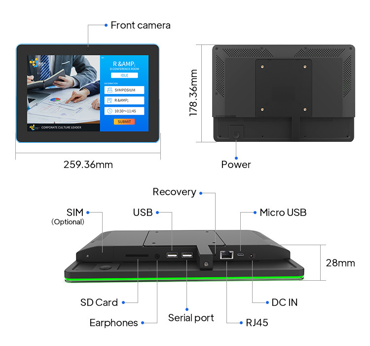Professional Android 8.1 POE Android Tablet 10 Point Capacitive Touch