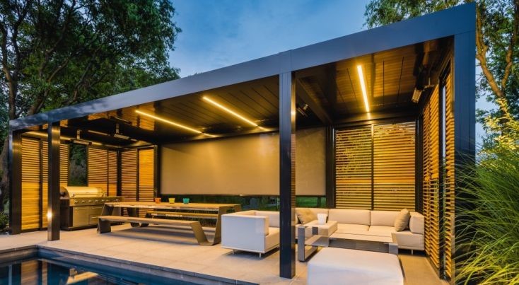Waterproof Louver Roof Motorized Aluminum Pergola Powder Coated