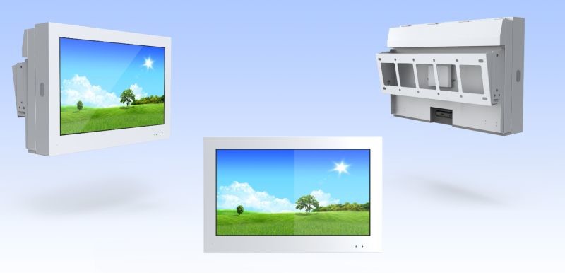 full outdoor waterproof lcd TV monitor digital poster 85" all weatherproof with bulit in air conditioner -45~55℃