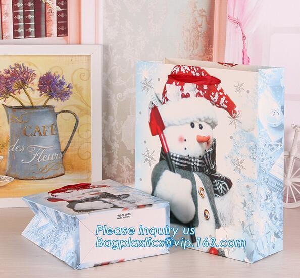 Luxury paper bags with handles Different Sizes,250gsm art paper shopping carrier bag custom printing with handle rope