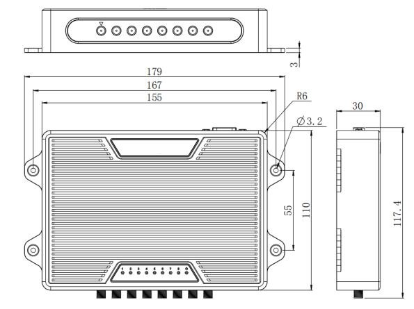8port UHF RFID Fixed Reader Multi Tag Recognition For RFID Inventory Management