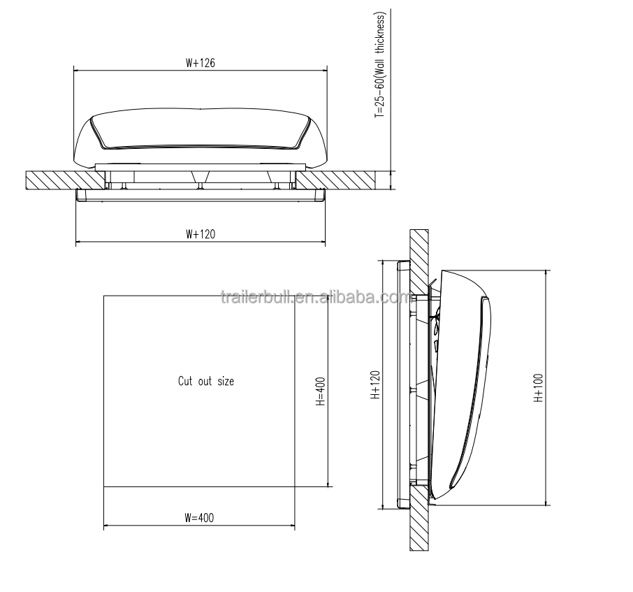 Used Condition Skylight for Trucks Clip Installation Mitsubishi Dongfeng Foton Steyr