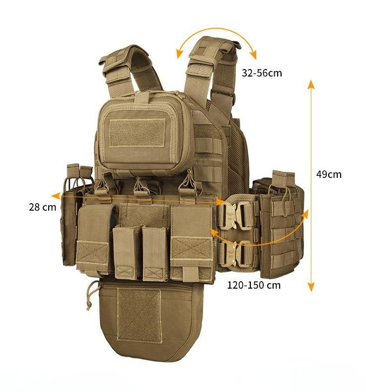 CS Field Protective Camouflage Combat Waistcoat Khaki 1000D Fabric Multifunctional