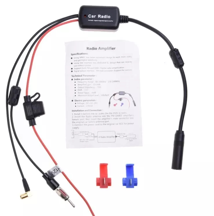 DAB Car Radio Signal Amplifier VSWR 2.5MAX Customized LOGO for Better AM/FM Reception