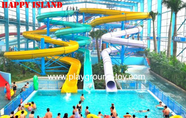Galvanized Steel Water Park Equipments Kids' Body Water Slides Fiberglass Pool