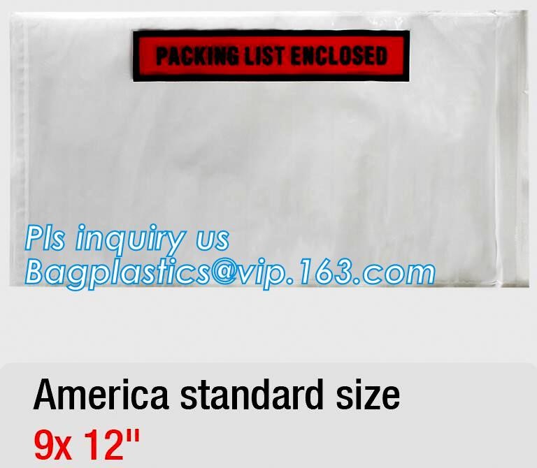 PP film 178*140mm invoice enclosed packing list envelopes, DHL Shipping pockets for waybill, A4 size plastic packing lis
