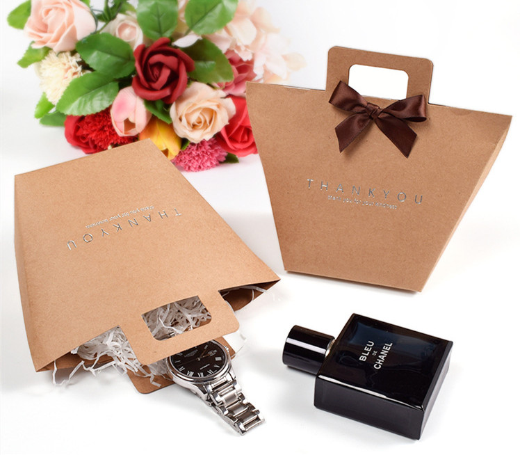 Bulk Festival Gift Brown Kraft Paper Bags For Food Snacks Packaging Shopping