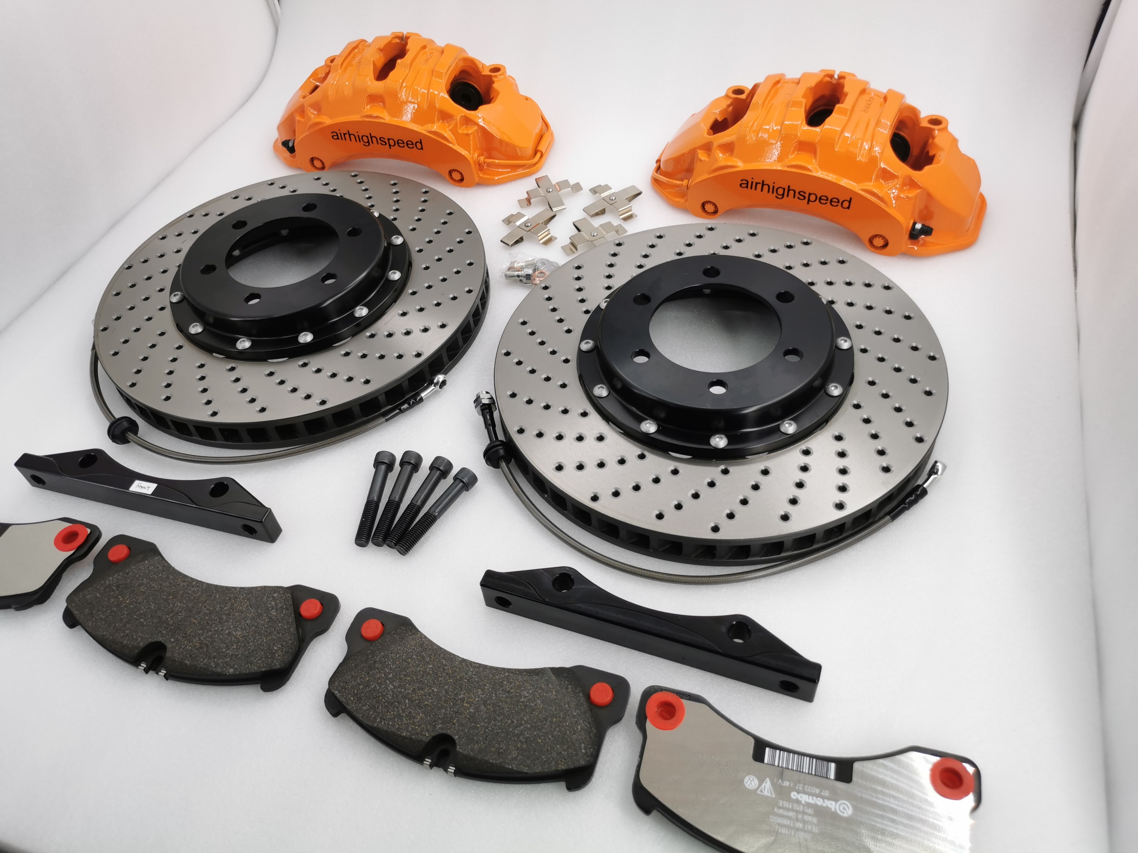 20 Rim Big Brake Kit Brembo 19Z 370*36mm Drilled Slots Disc Logo Custom
