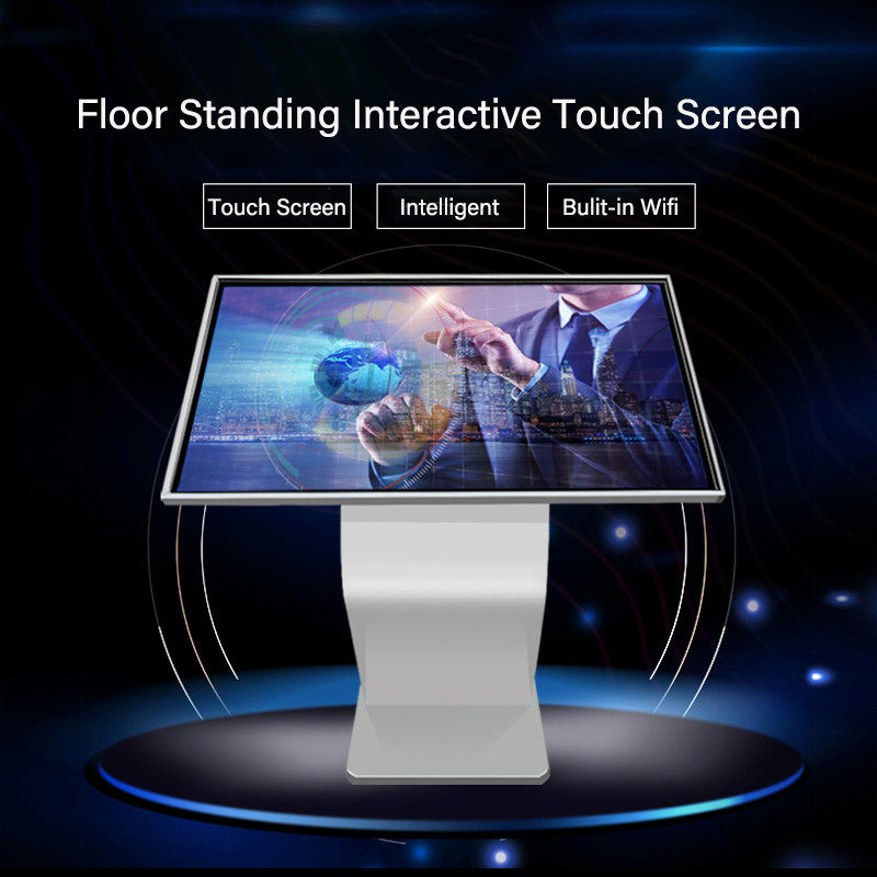 Floor Stand Indoor Advertising 500cd/m2 Touch Screen Information LCD Digital Signage Kiosk
