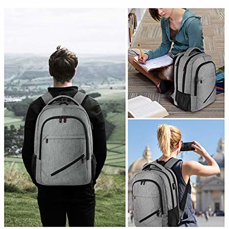 Black Business Laptop Backpack School Bag Spacious Packing For Notebook