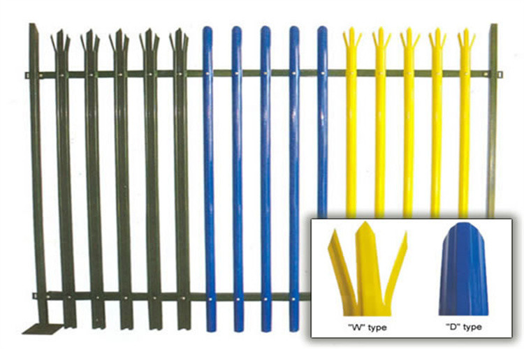 High Security Steel Palisade Fence With Razor Barbed Wire For Protection Zone
