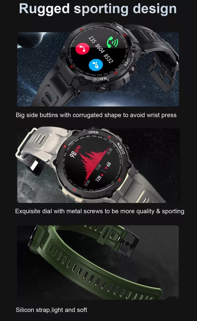 Mutiple Sports IP67 Waterproof Pressure Oxgen Tracking Suit for People K2 Sports Smartwatch