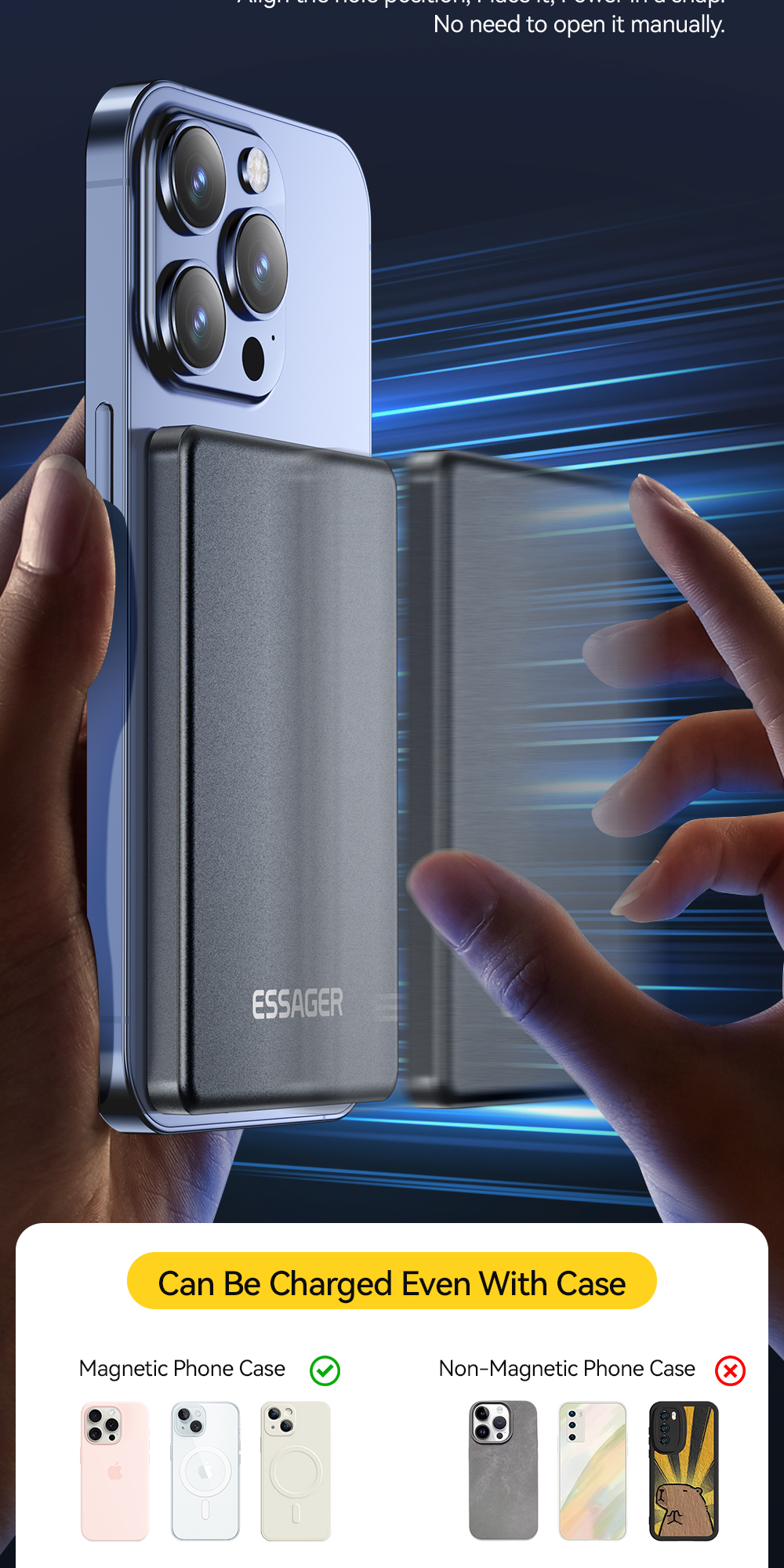 ESSAGER KR-W002 Series Mini Wireless Power Banks Ultra Thin 5000mah