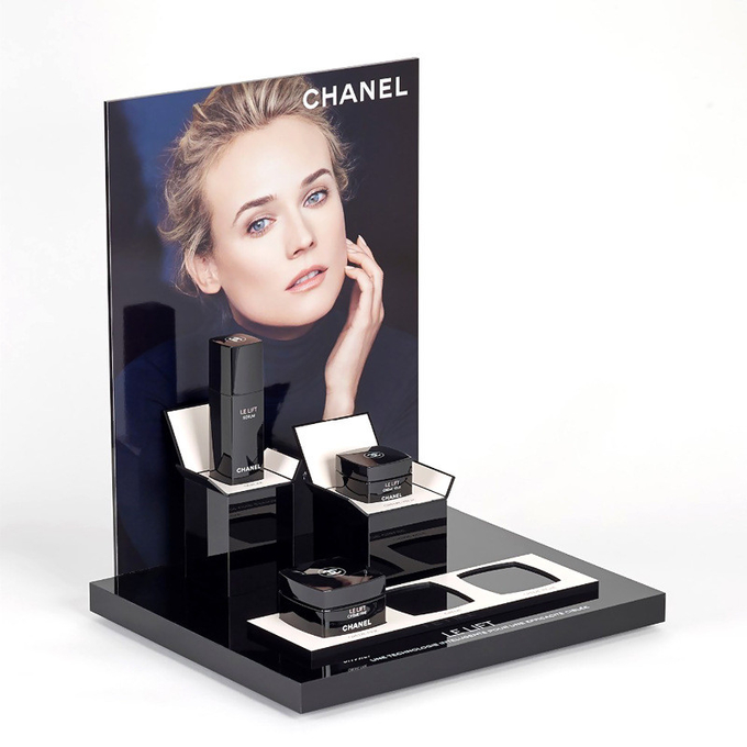 Elegant Acrylic Cosmetic Display Stand Plexiglas Display Set for Makeup or Skincare Chain Shops