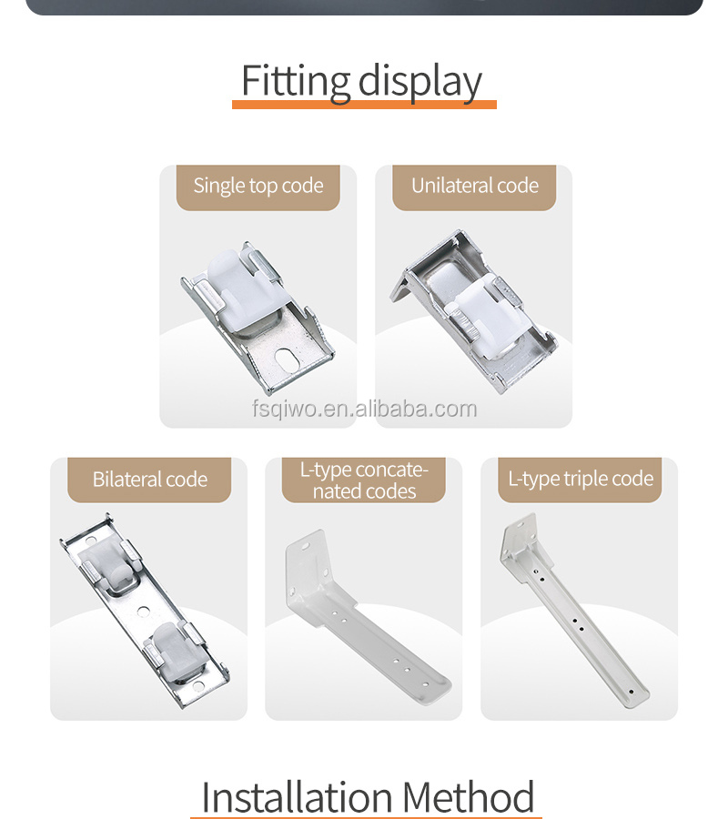 Ready ship supply white black color single double ceiling mounted aluminum curtain track