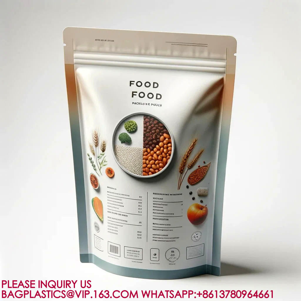 Resealable Stand Up Pouch Packaging Aluminum Foil Bag Candy Biscuit Nut Food Zip Bag
