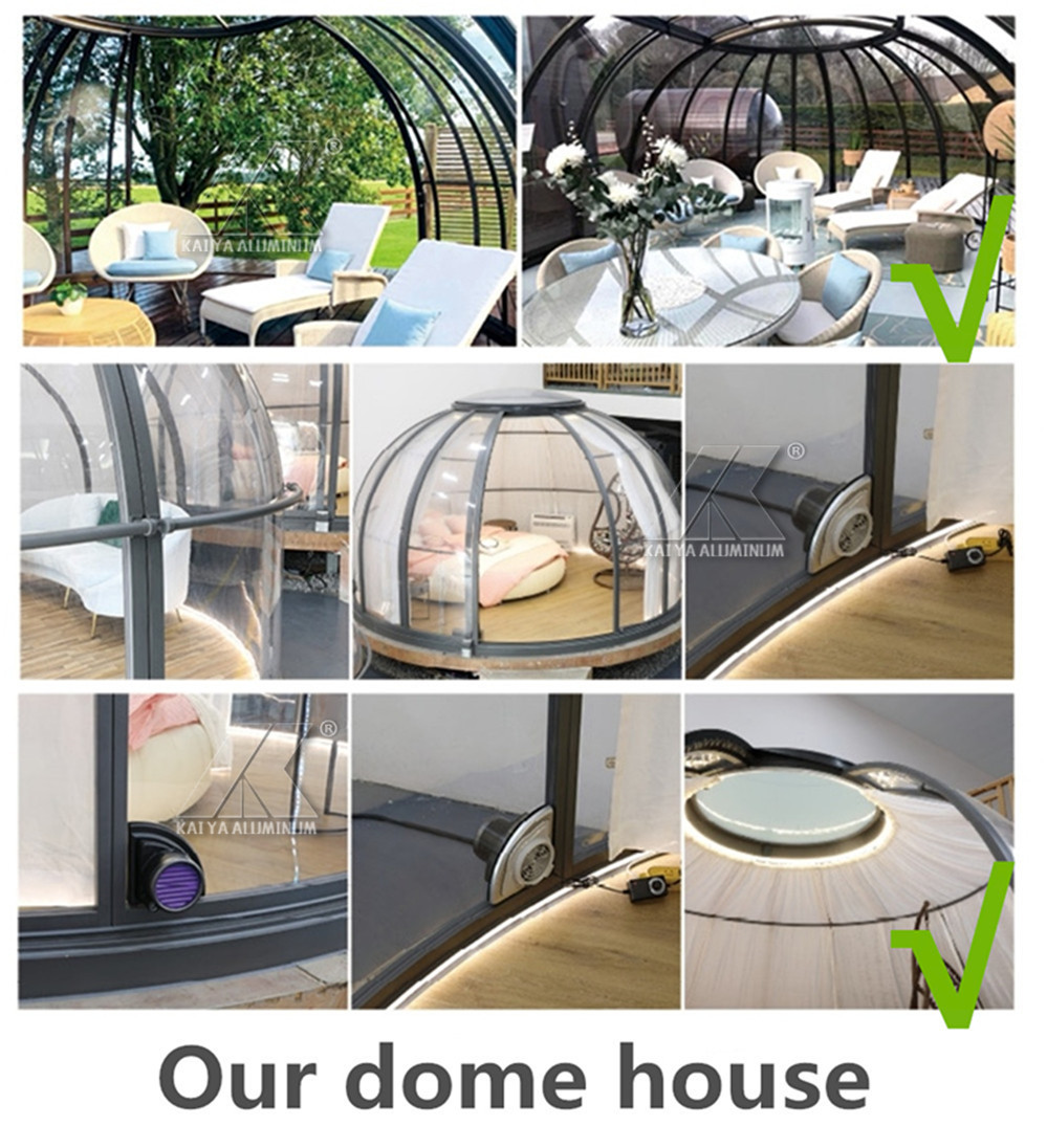 5m Round Large Aluminum Profiles Frame Clear PC Board For Pool Dome Tent